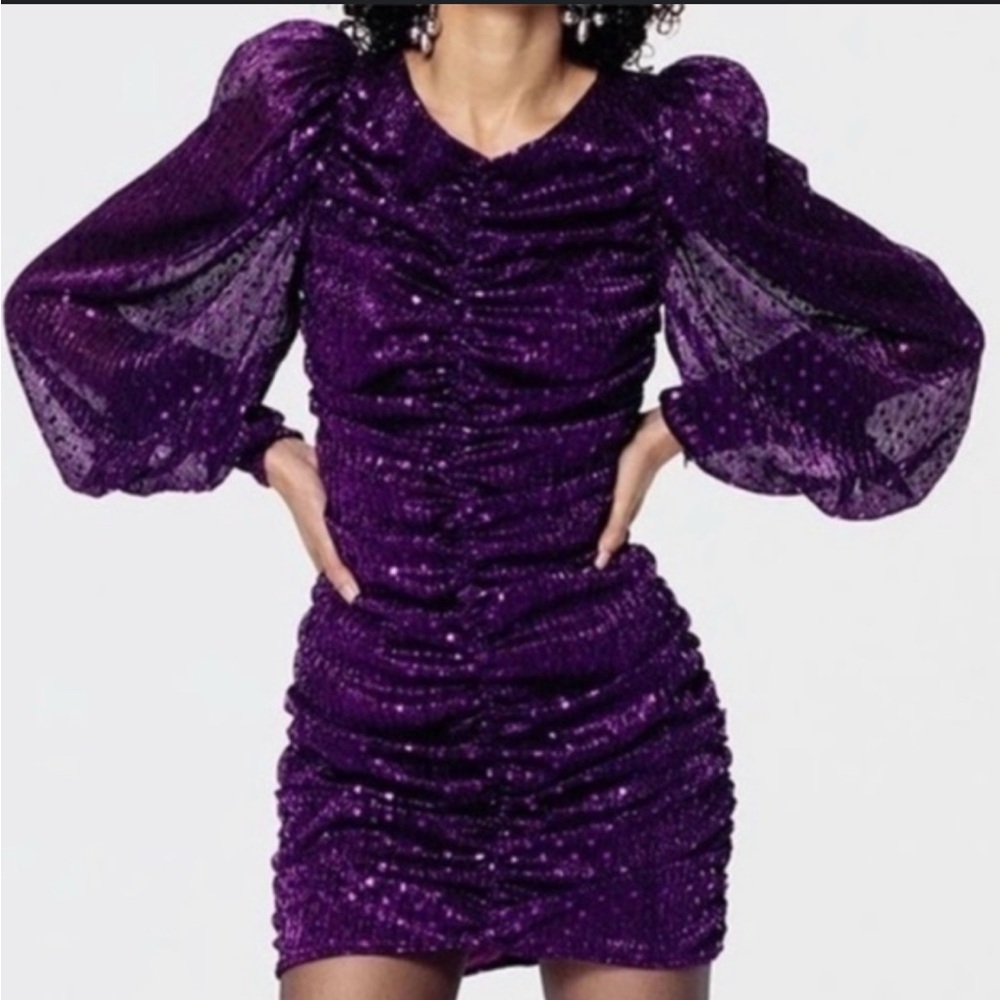 Purple sparkle For Love & Lemons mini dress